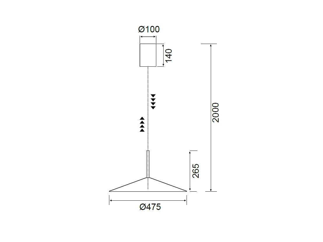 Suspension LED CALICE, Ø47 cm
