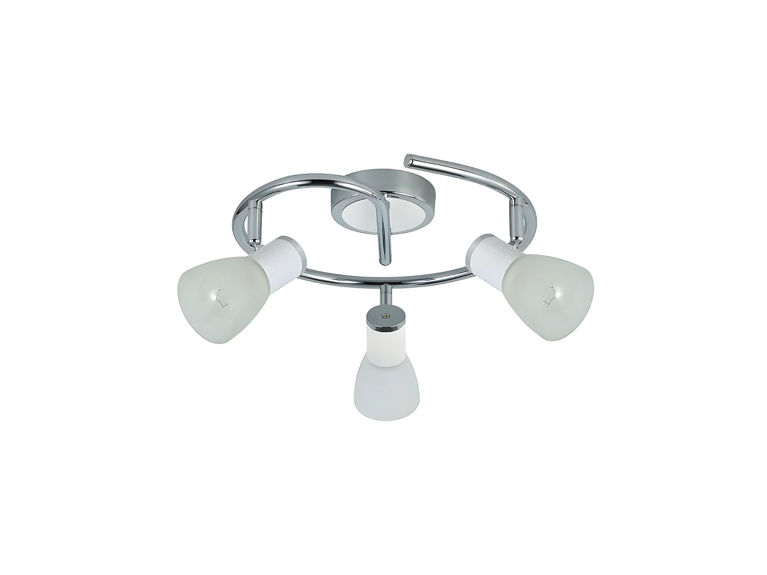 Plafon Circular De 3 Focos Orientables Modelo Cholo  Blanco/cromo