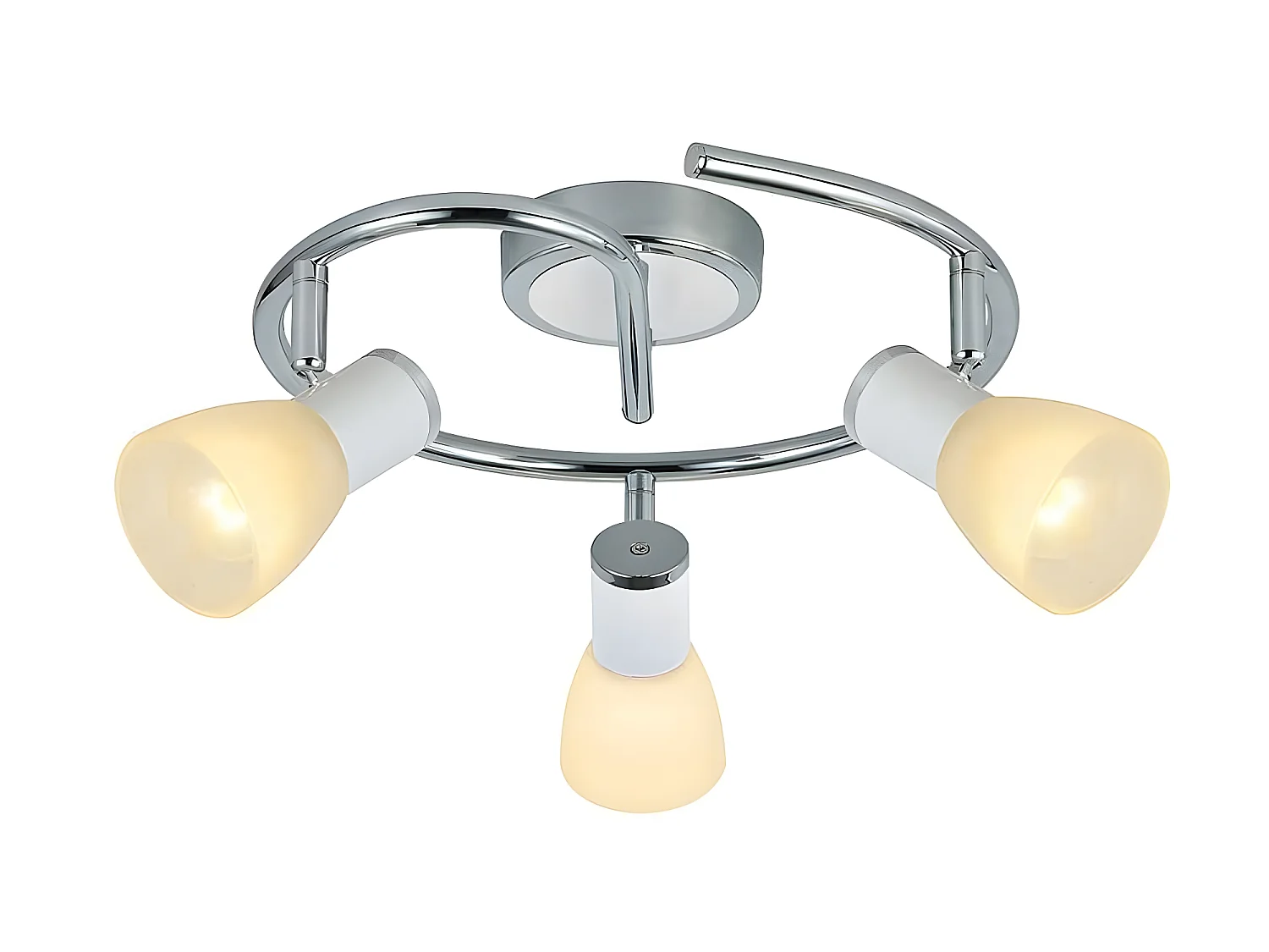 Plafon Circular De 3 Focos Orientables Modelo Cholo  Blanco/cromo