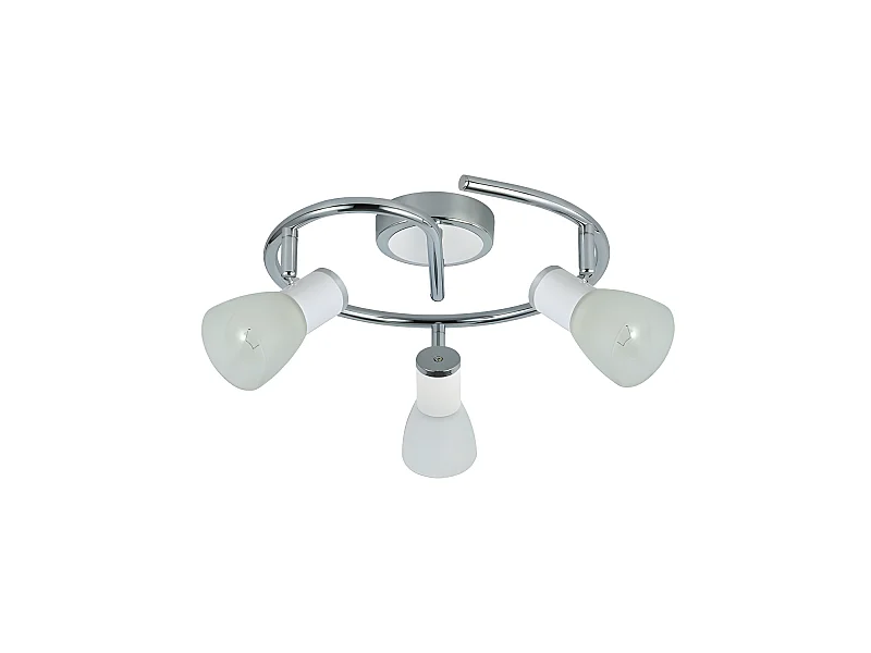 Plafon Circular De 3 Focos Orientables Modelo Cholo  Blanco/cromo