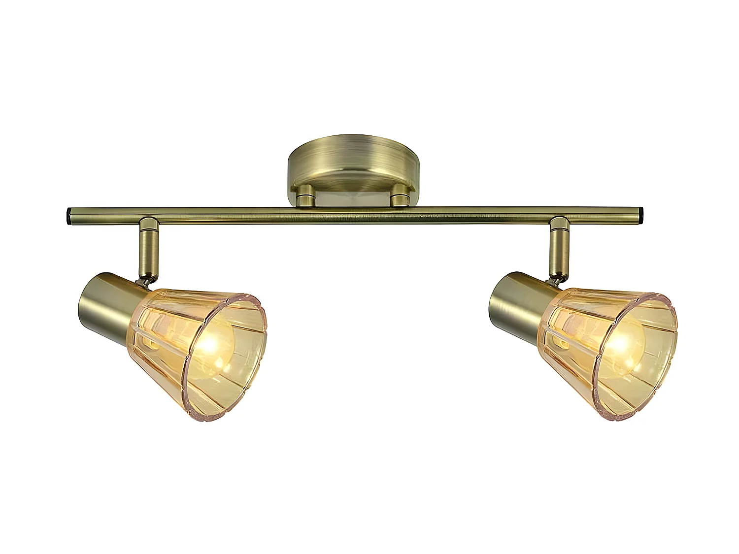 Regleta Dos Focos Tulipa Cristal Ambar Cooper