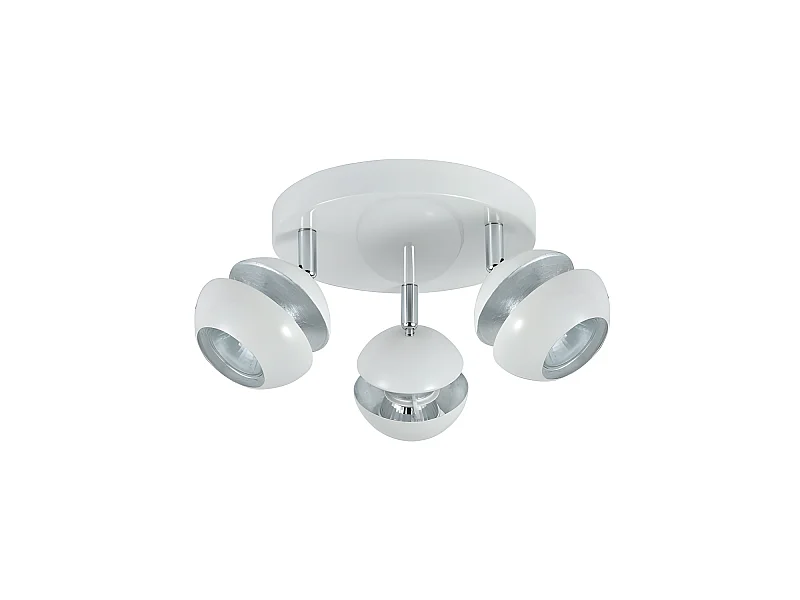 Plafon Beethoven De 3 Focos Para Baño Blanco/plata
