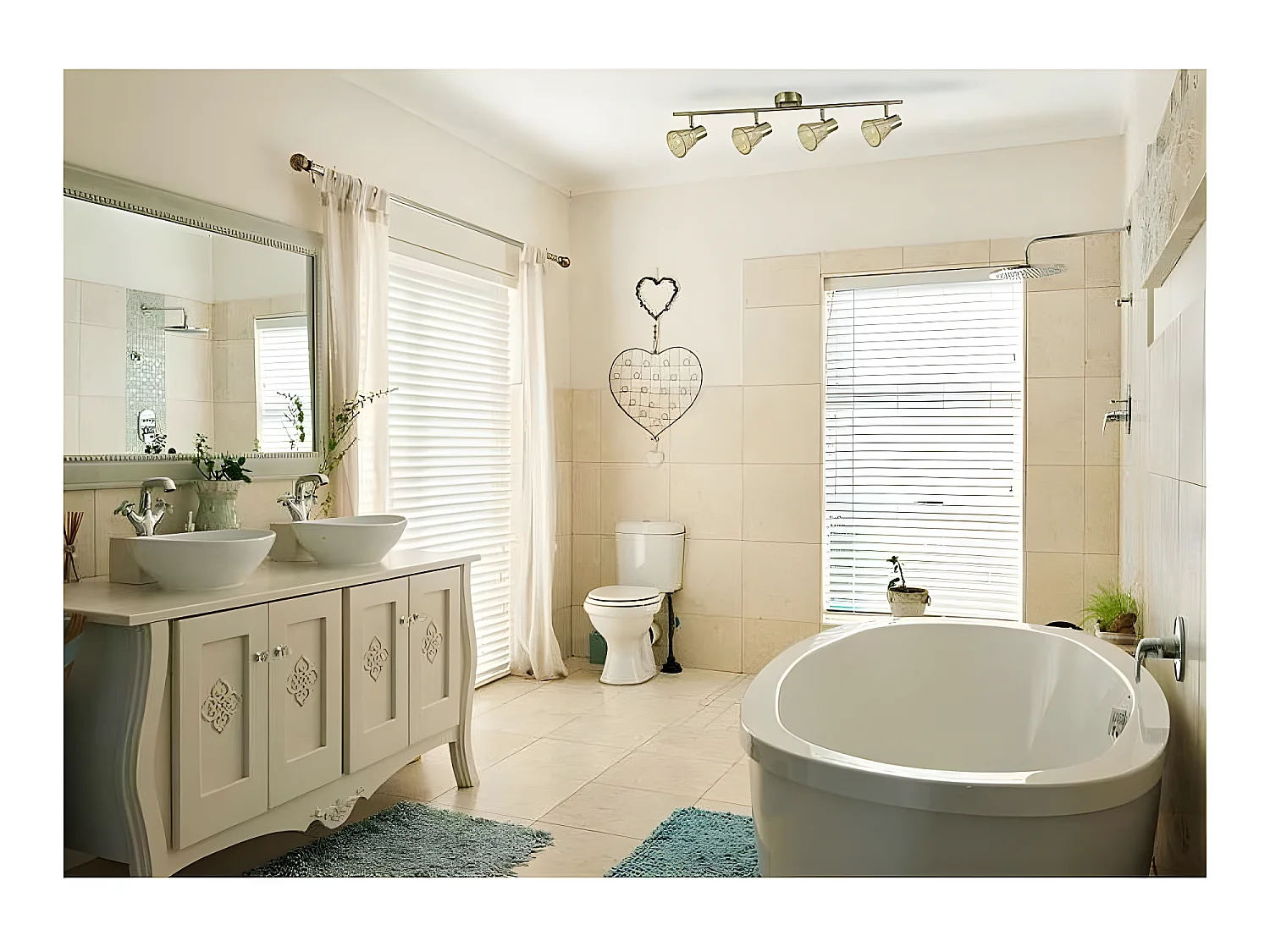 Regleta Baño 4 Focos Cristal Ambar Modelo Cooper