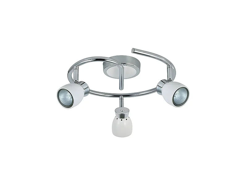 Plafon Para Baño De 3 Focos Modelo Chacho Blanco-cromo