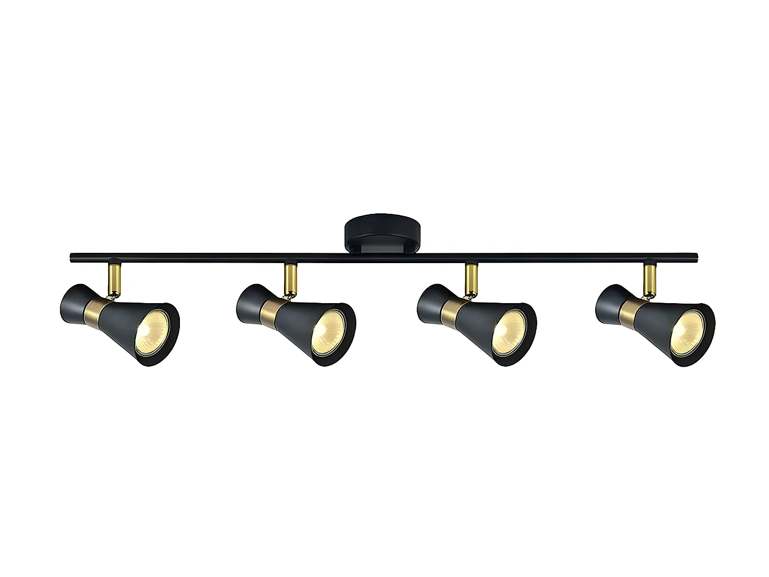 Regleta De 4 Focos Para Baño Modelo Maximo Negro-cuero