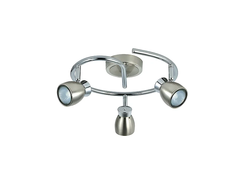 Plafon Niquel Cromo De 3 Focos Orientables Para Baño Modelo Chacho