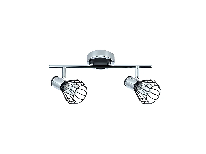 Regleta  De Baño Mateo 2 Focos Cromo/negro