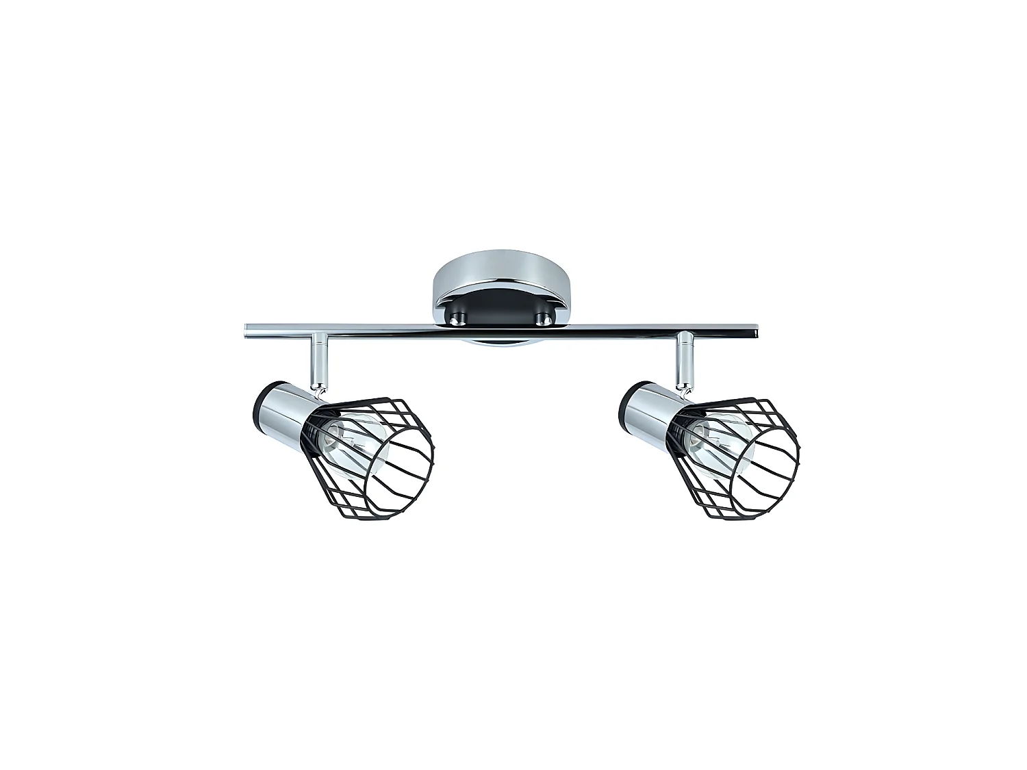 Regleta  De Baño Mateo 2 Focos Cromo/negro