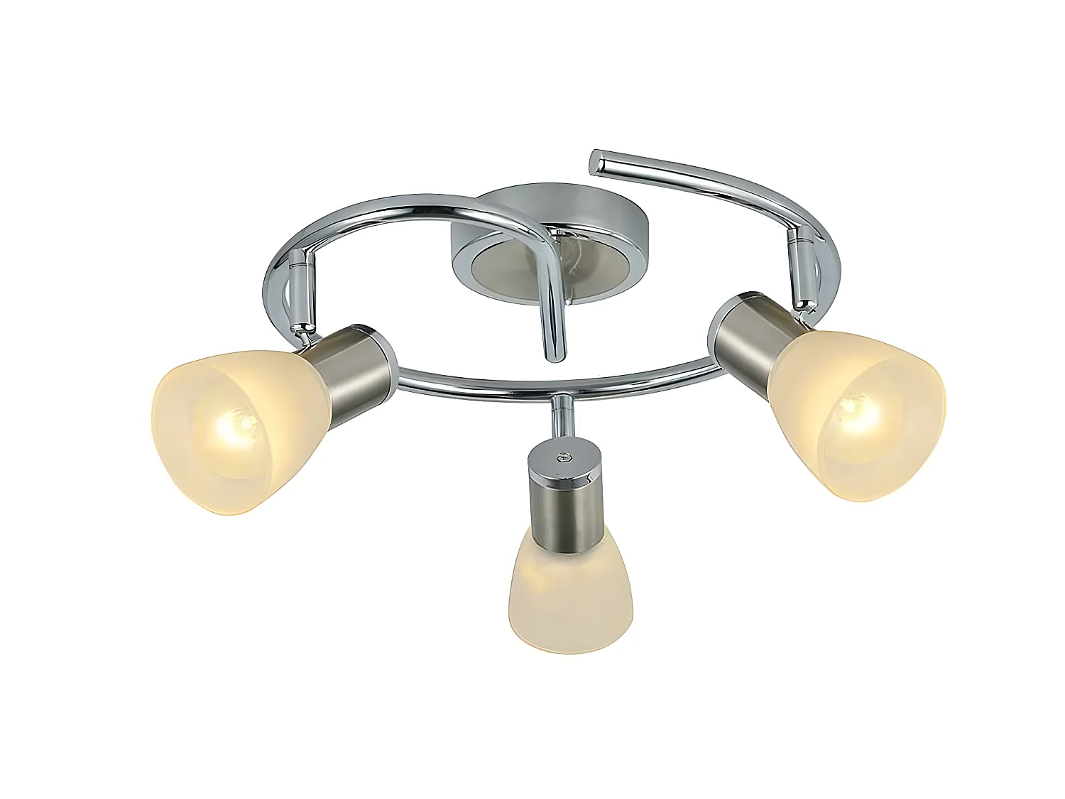 Plafon Para Baño Con 3 Focos Articulados Modelo Cholo Cromo/niquel