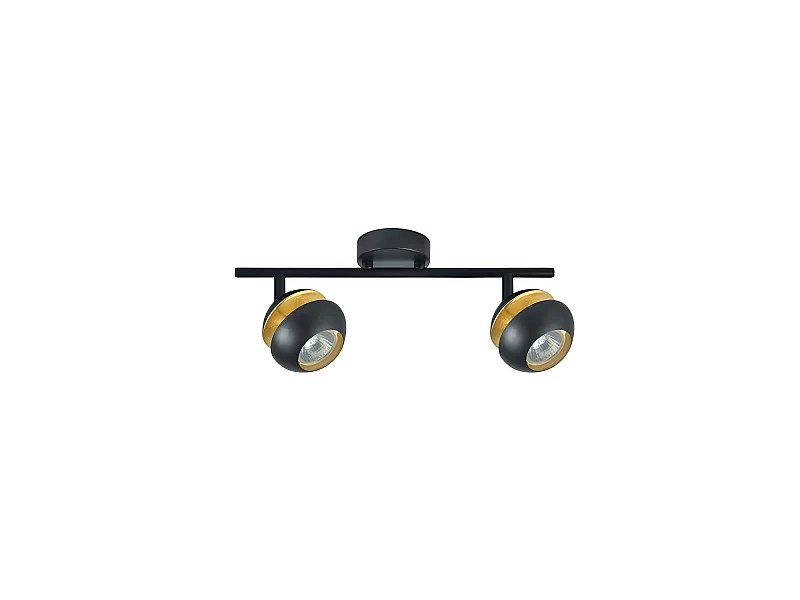 Regleta Beethoven Dos Focos Negro-oro Para Baño,