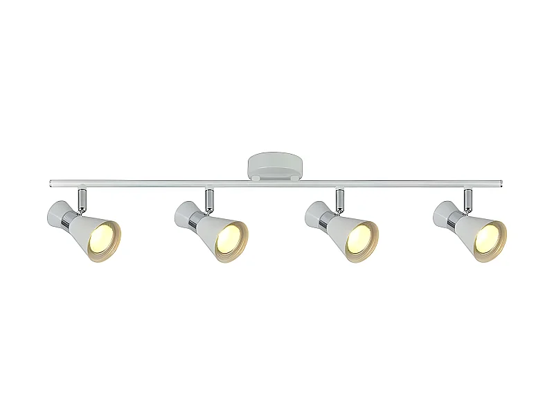 Novedad Regleta Maximo 4 Focos Para Baño, Blanco-cromo