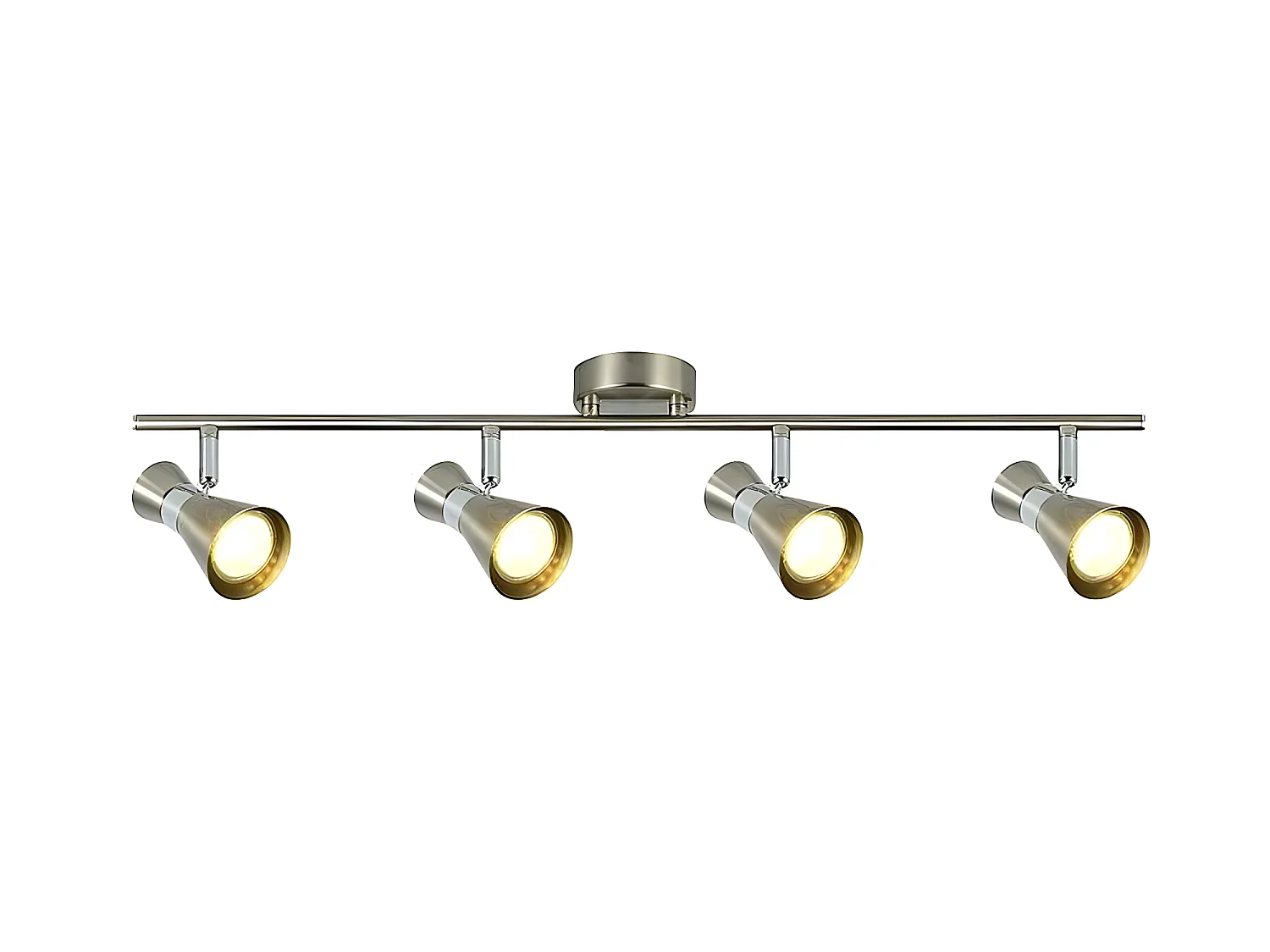 Regleta  Niquel Modelo Maximo 4 Focos Orientables