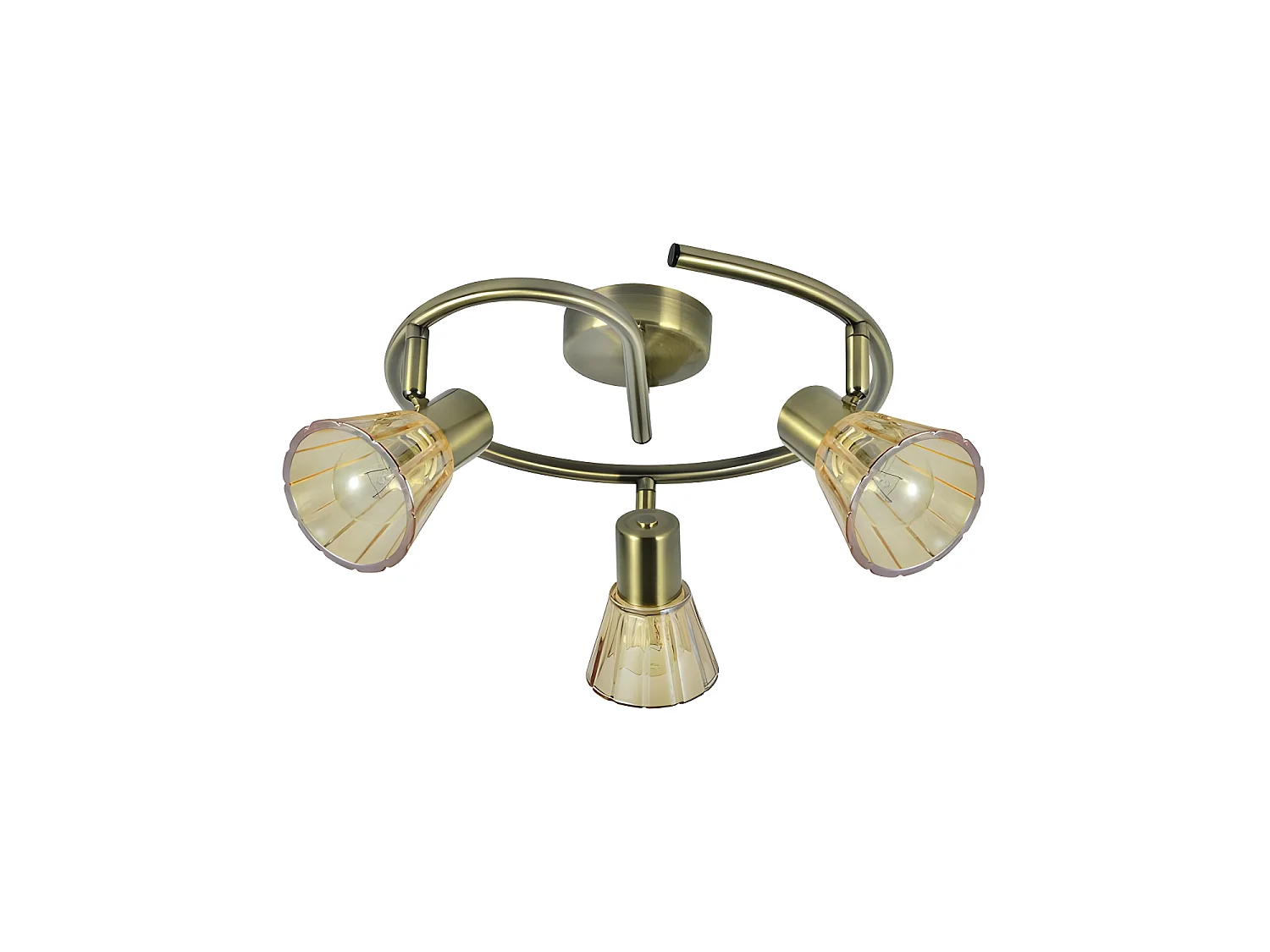 Plafon Circular De 3 Focos Modelo Cooper Cuero-cristal