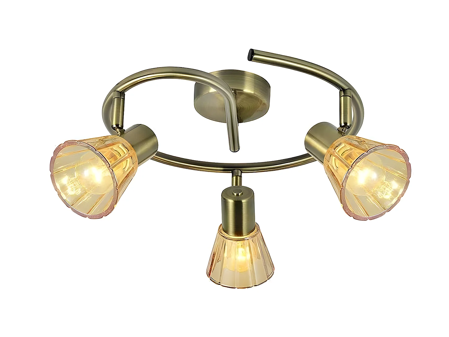 Plafon Circular De 3 Focos Modelo Cooper Cuero-cristal