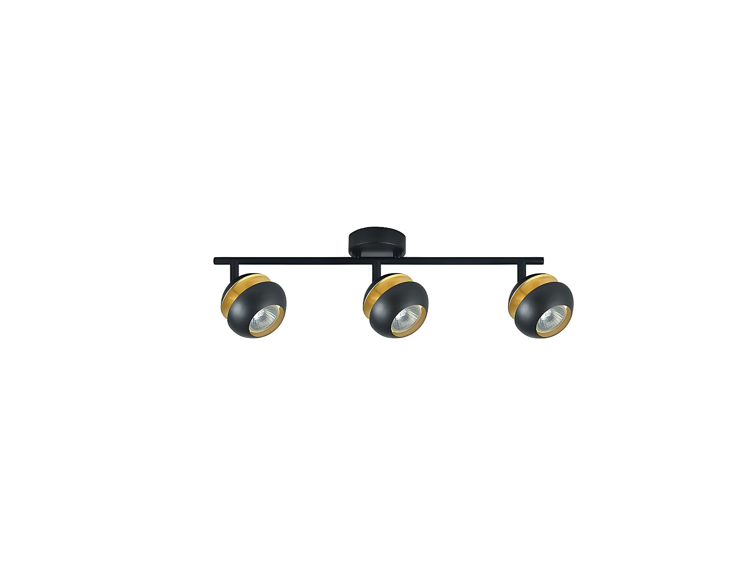 Regleta Modelo Beethoven 3 Focos Negro/oro