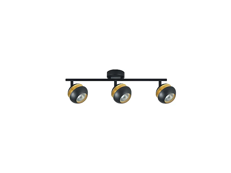 Regleta Modelo Beethoven 3 Focos Negro/oro
