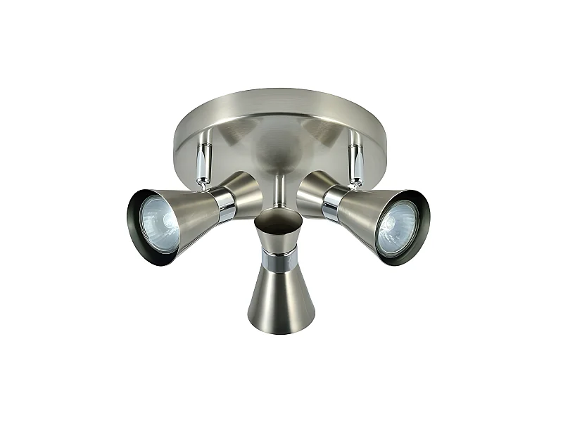 Iluminacion Baño Plafon Maximo 3 Focos Niquel-cromo