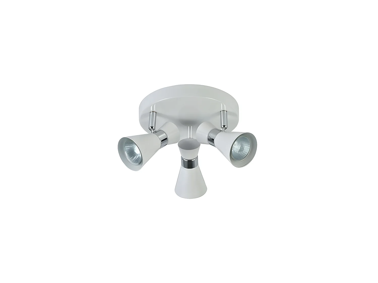 Plafon Para Baño Modelo Maximo Blanco-cromo 3 Focos