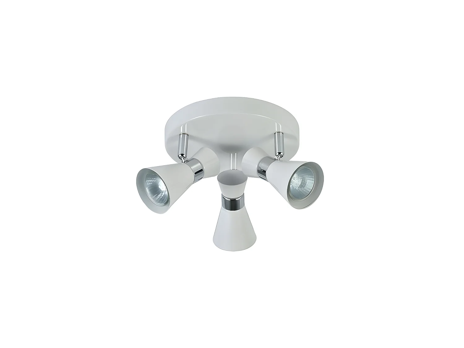 Plafon Para Baño Modelo Maximo Blanco-cromo 3 Focos