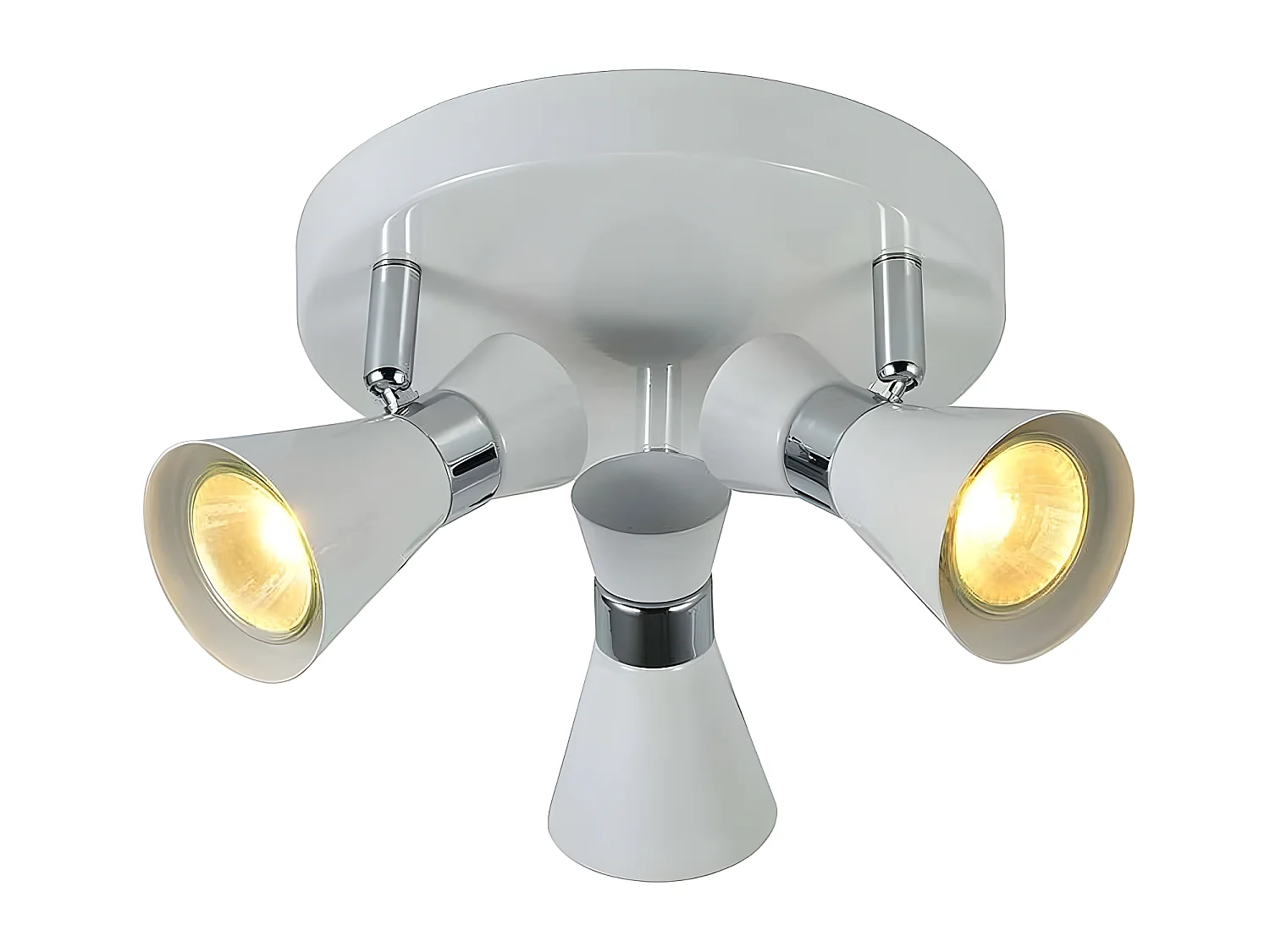 Plafon Para Baño Modelo Maximo Blanco-cromo 3 Focos