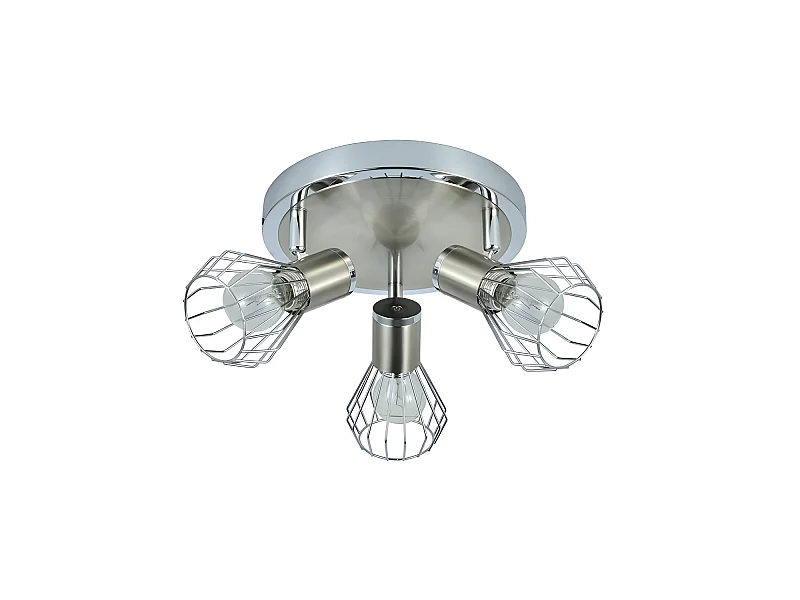 Plafon De 3 Focos Modelo Mateo Cromo/niquel 28 Cm