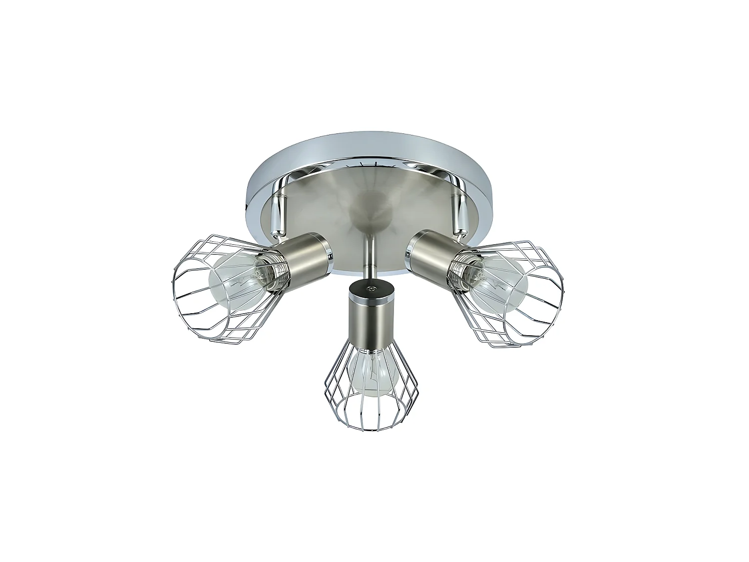 Plafon De 3 Focos Modelo Mateo Cromo/niquel 28 Cm