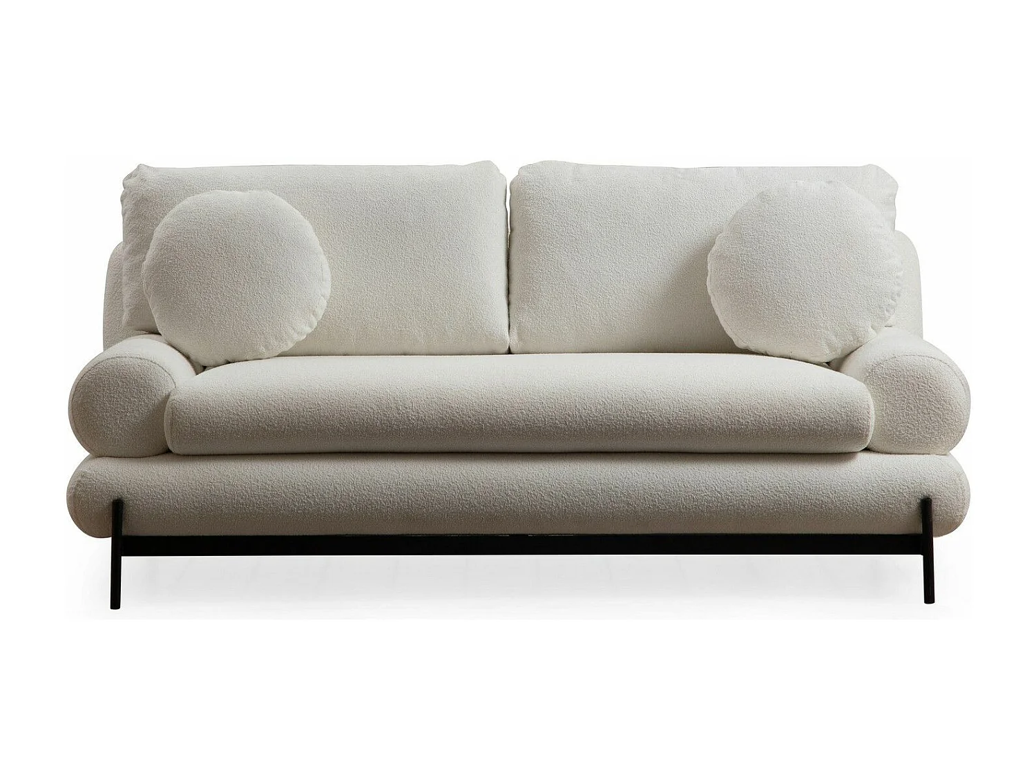 Sofá Altadena 413, Blanco, 188x92x85cm, Tapiz, Patas: Plástico