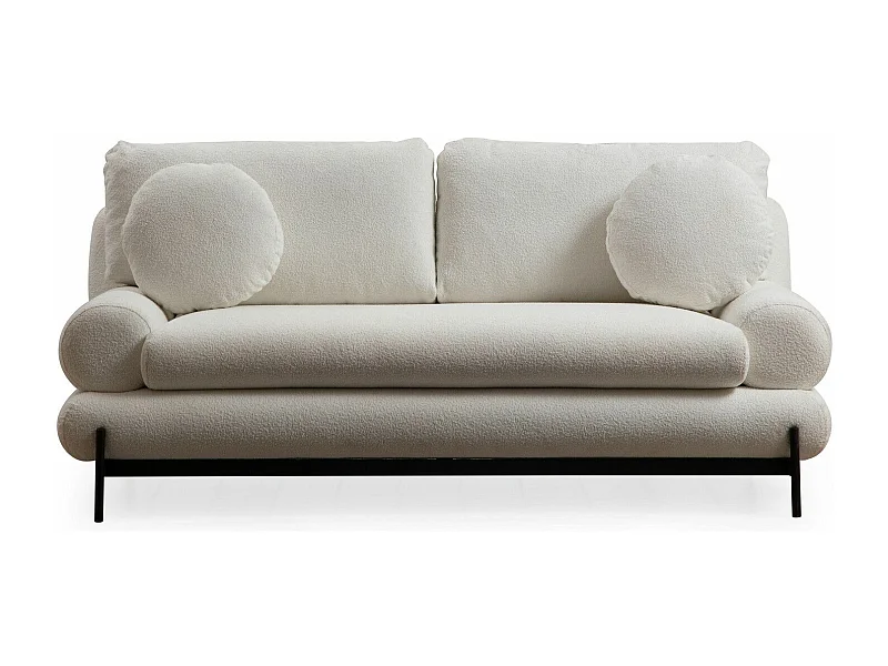 Canapé design 2 places Tanit Tissu bouclette Blanc