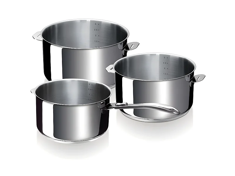 Beka Série de 3 casseroles inox 16/18/20cm + 1 manche - 12326974