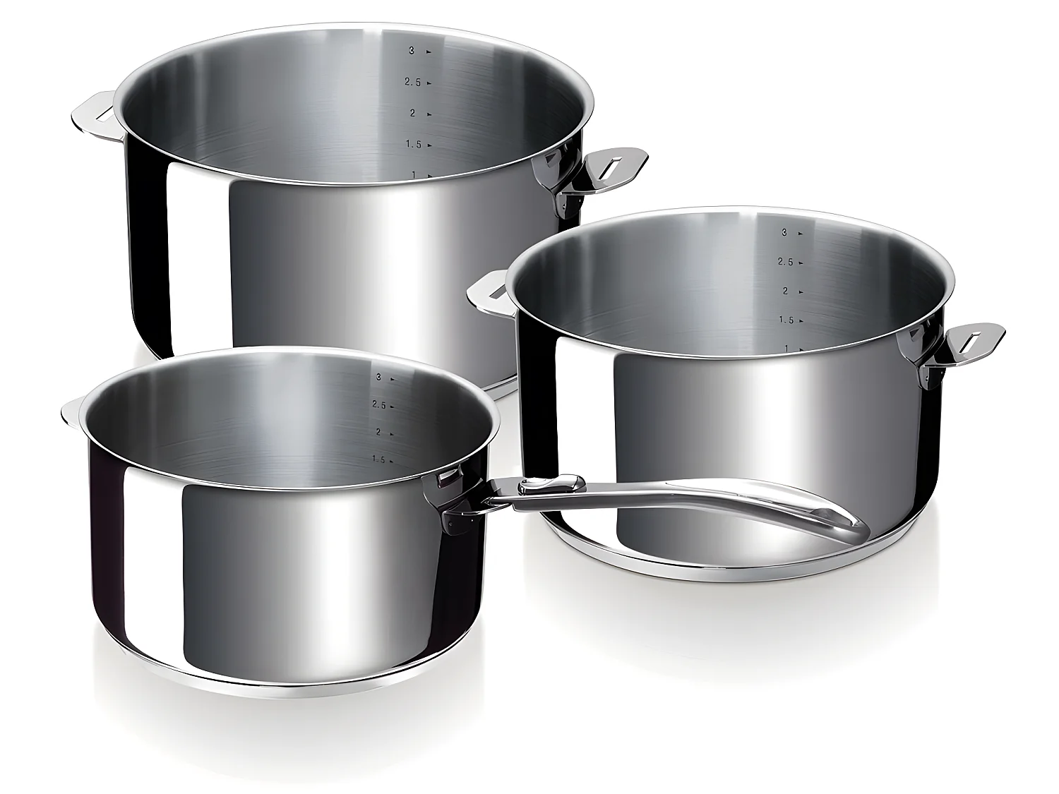 Beka Série de 3 casseroles inox 16/18/20cm + 1 manche - 12326974
