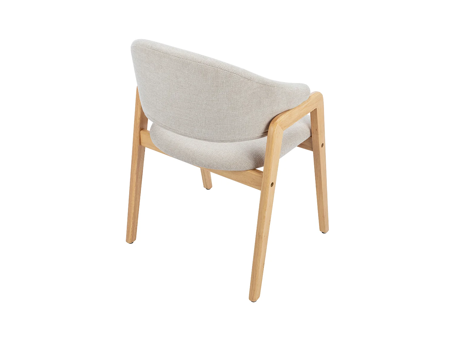 Set van 2 stoelen met armleuningen van heveahout - Beige - SOLUNA