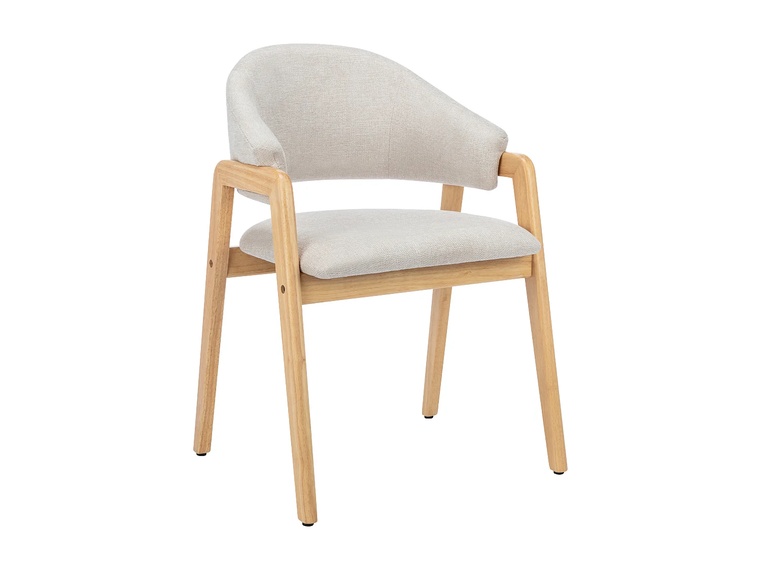 Set van 2 stoelen met armleuningen van heveahout - Beige - SOLUNA