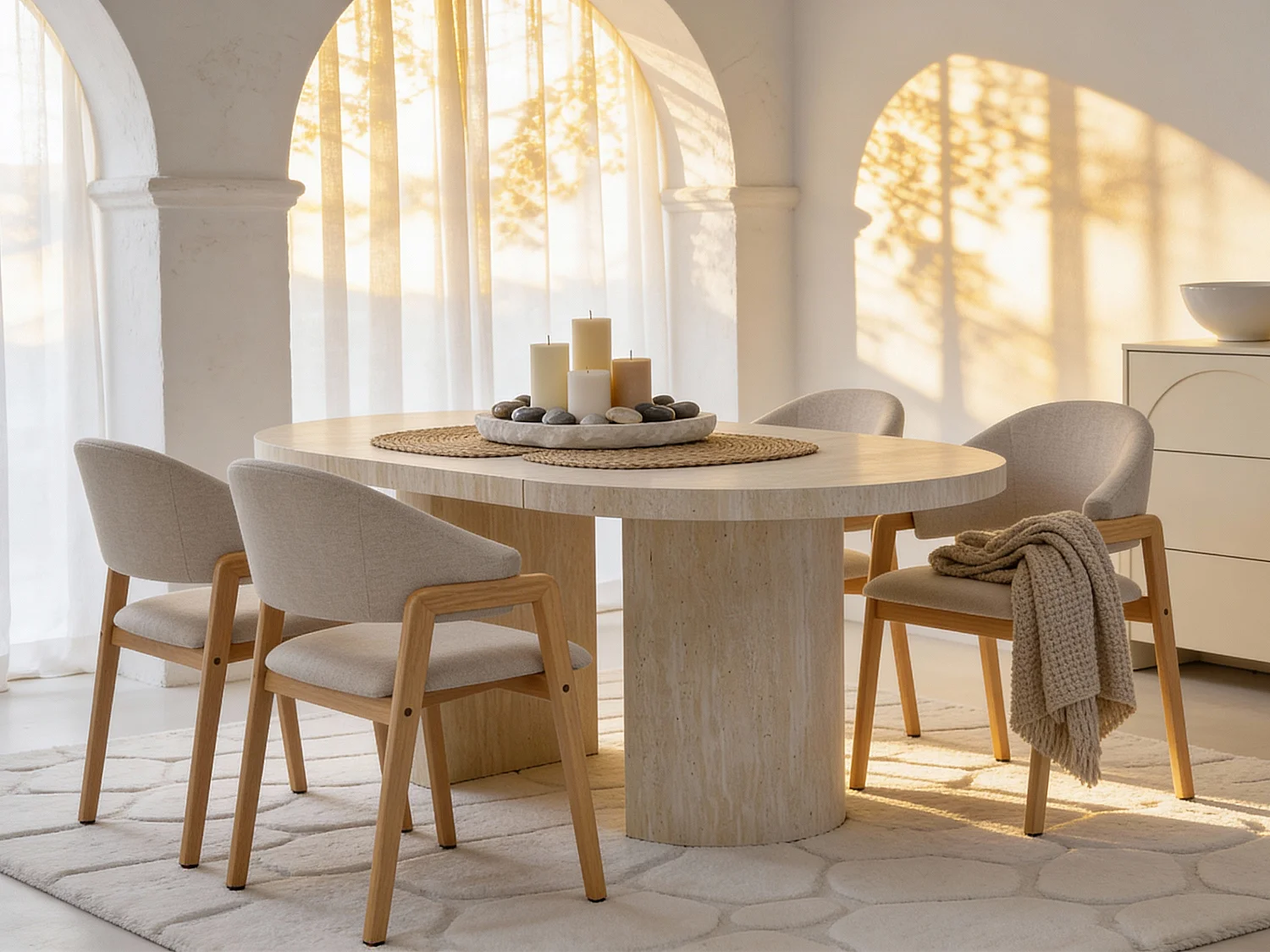 Set van 2 stoelen met armleuningen van heveahout - Beige - SOLUNA