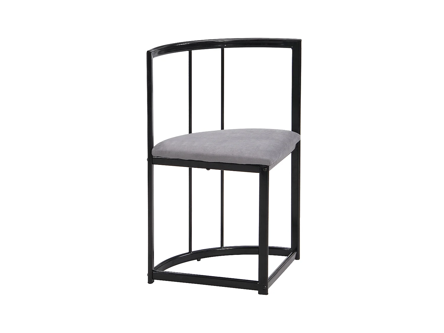 Ensemble table et 6 chaises - chaises avec coussin d'assise et dossier - noir