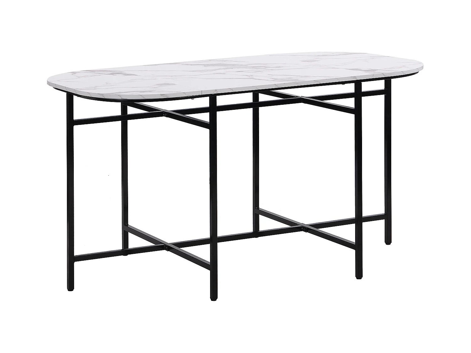 Ensemble table et 6 chaises - chaises avec coussin d'assise et dossier - noir