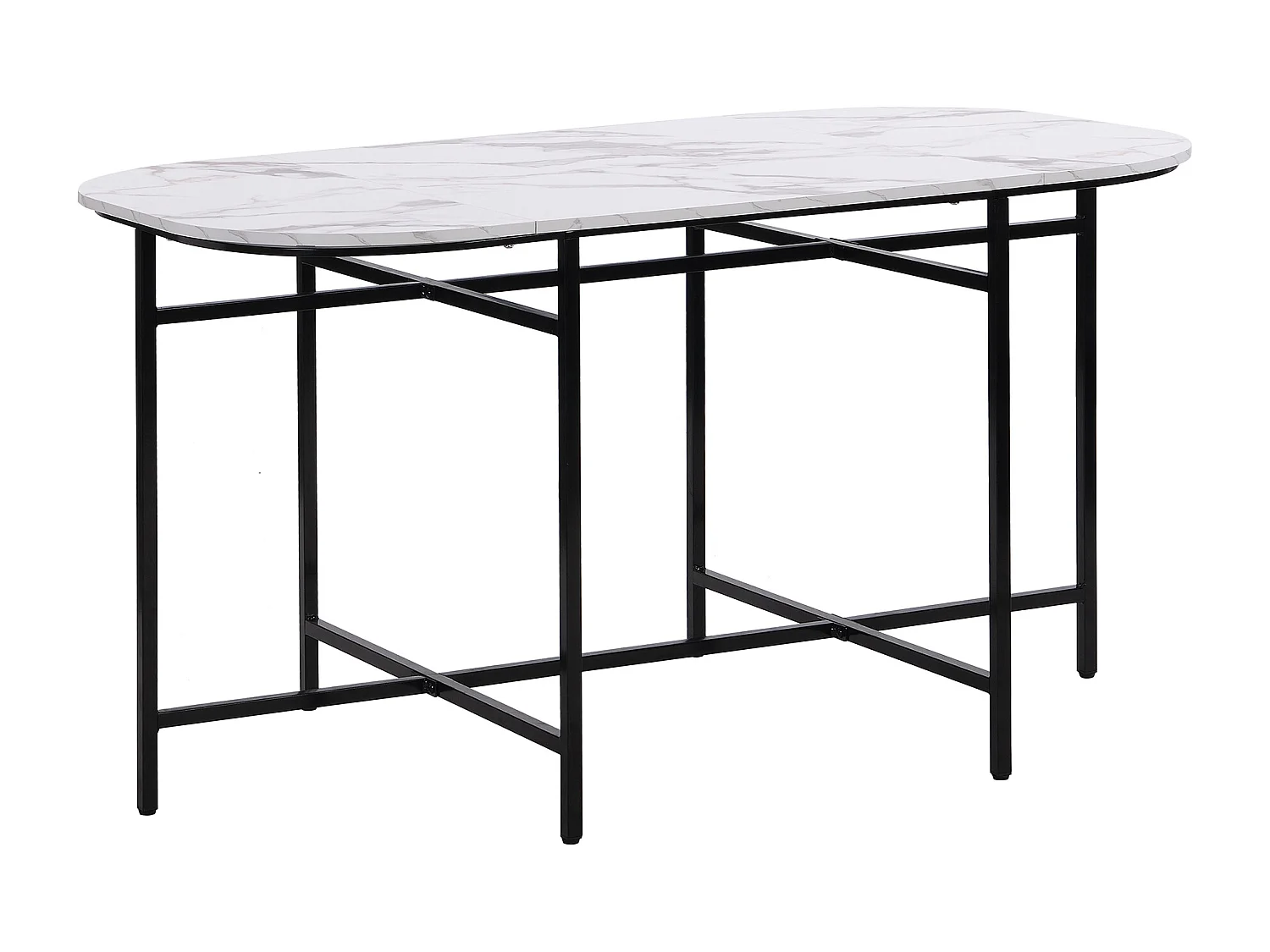 Set tafel en 6 stoelen - stoelen met zitkussen en rugleuning - zwart