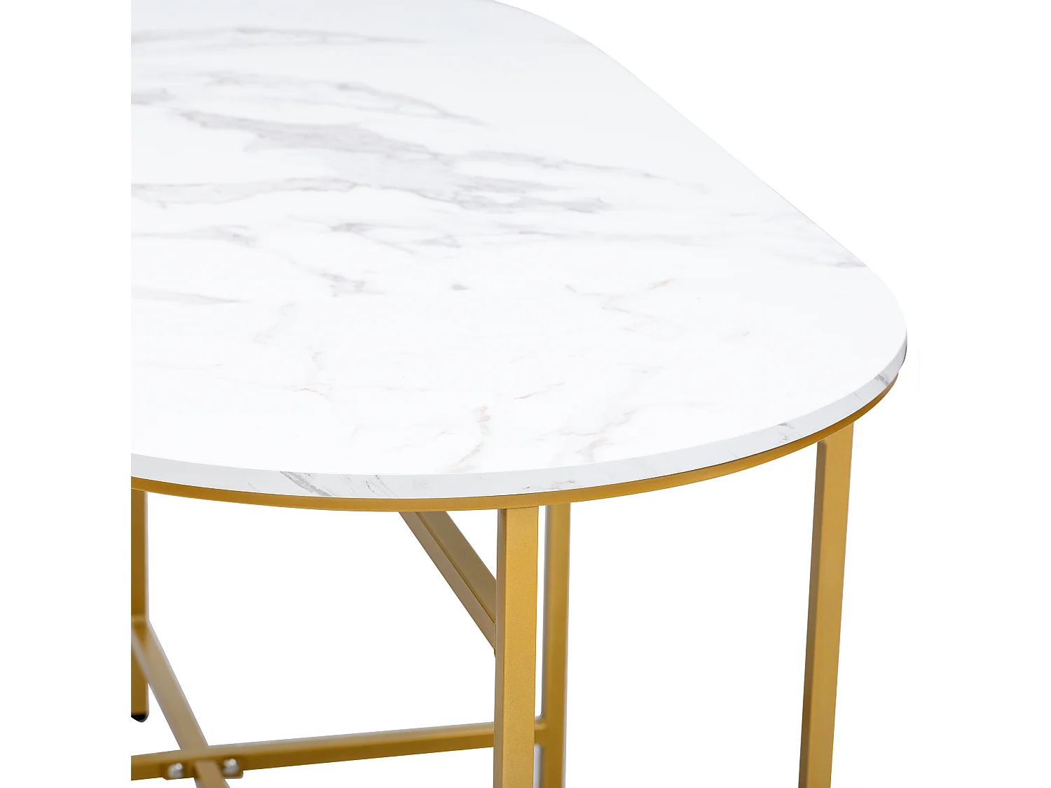 Conjunto de mesa y 6 sillas - 4 taburetes + 2 bancos - sillas con cojín de asiento - estructura de metal - Dorado