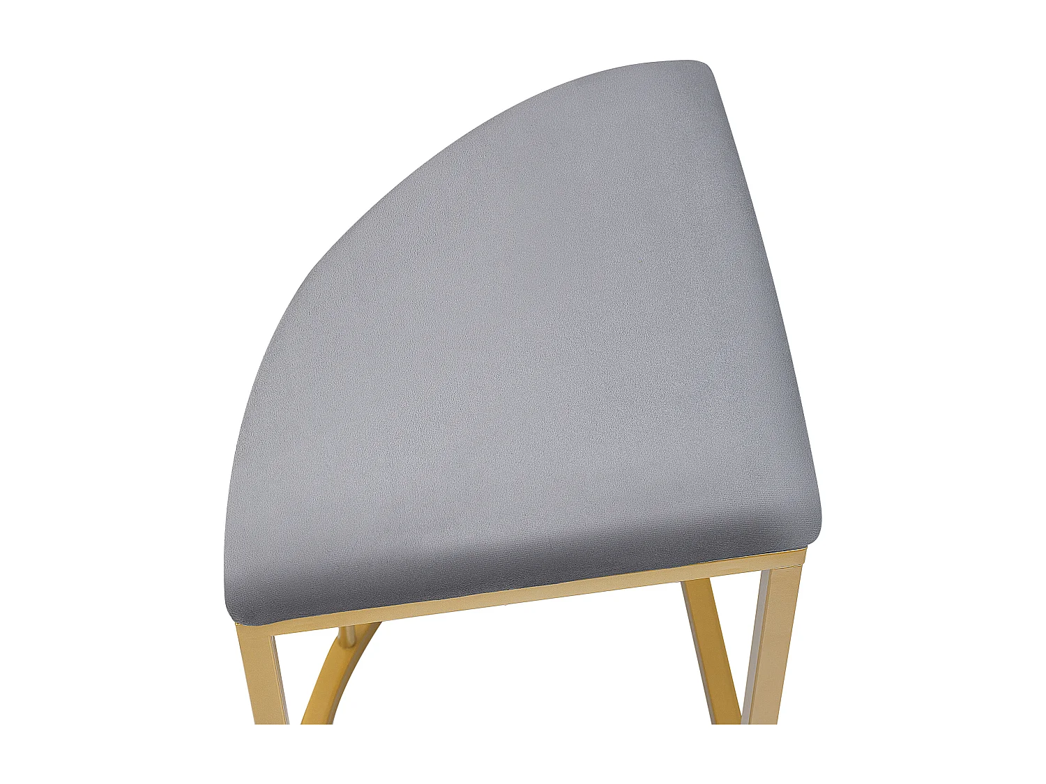 Conjunto de mesa y 6 sillas - 4 taburetes + 2 bancos - sillas con cojín de asiento - estructura de metal - Dorado
