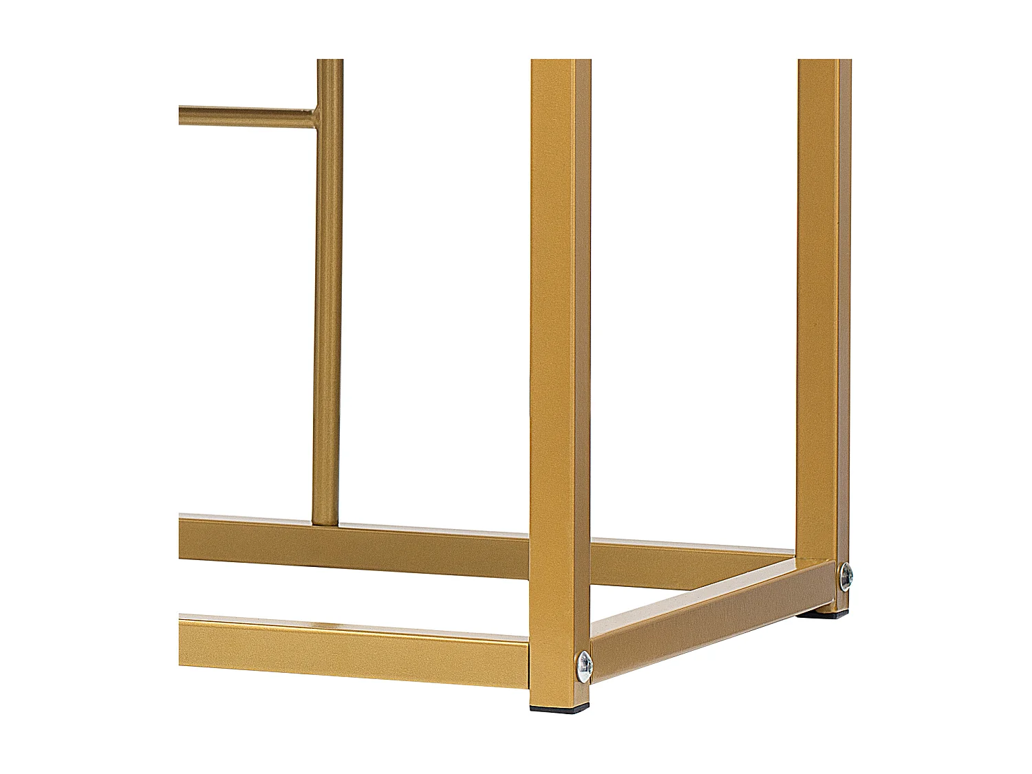 Conjunto de mesa y 6 sillas - 4 taburetes + 2 bancos - sillas con cojín de asiento - estructura de metal - Dorado