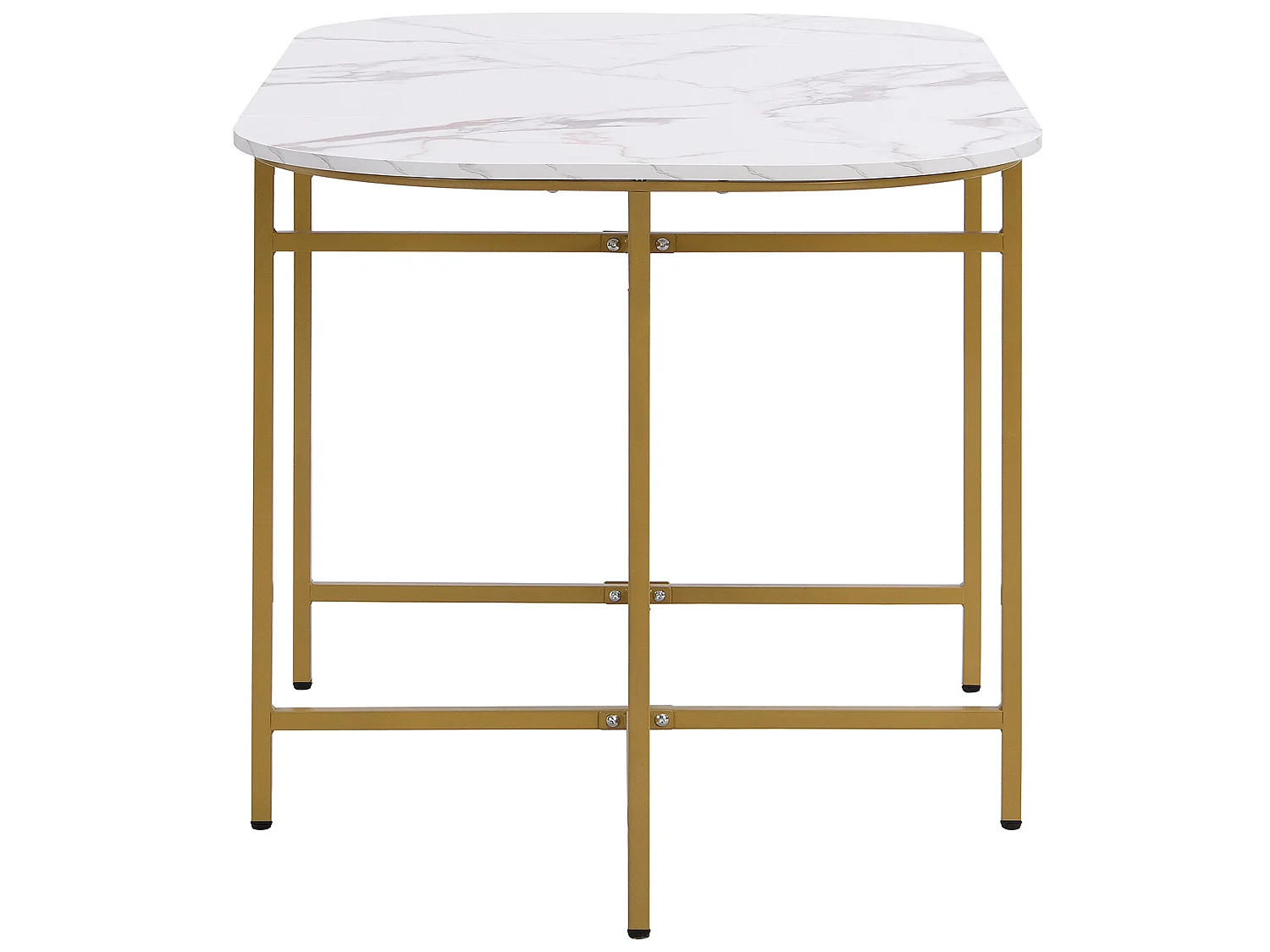 Essgruppe + 6 Stühle – Stühle mit Sitzkissen und Rückenlehne – Gold