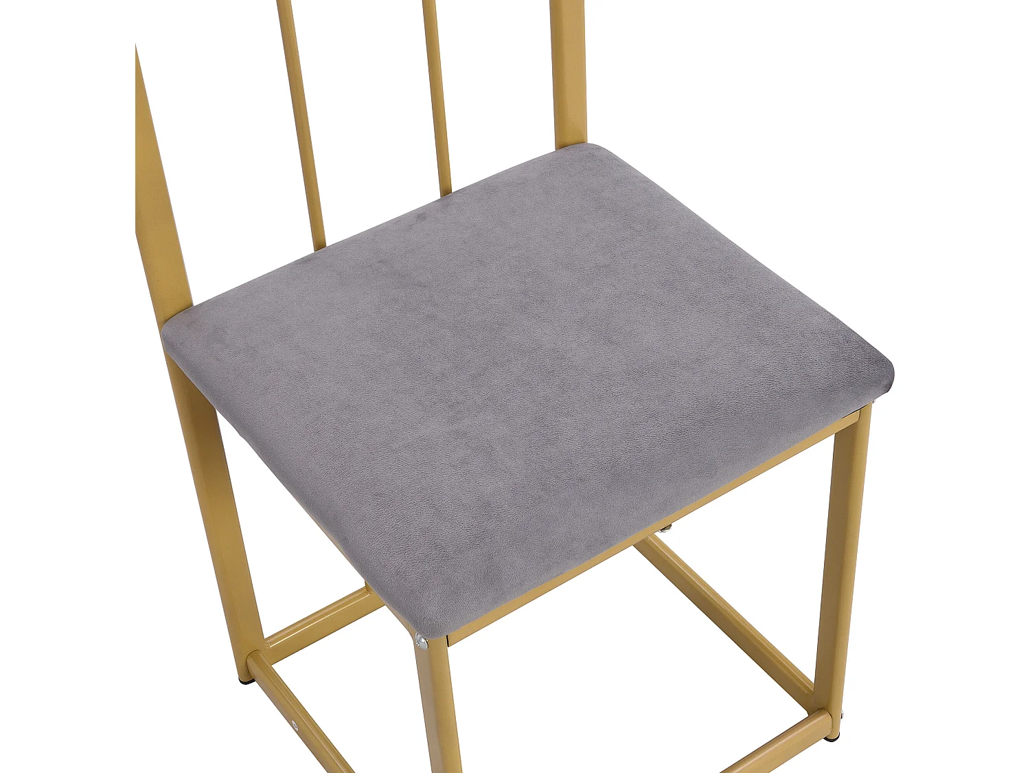 Set tafel en 6 stoelen - stoelen met zitkussen en rugleuning - goud