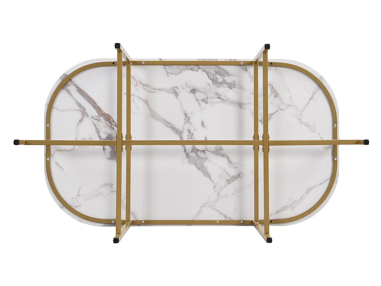 Ensemble table et 6 chaises - chaises avec coussin d'assise et dossier - doré