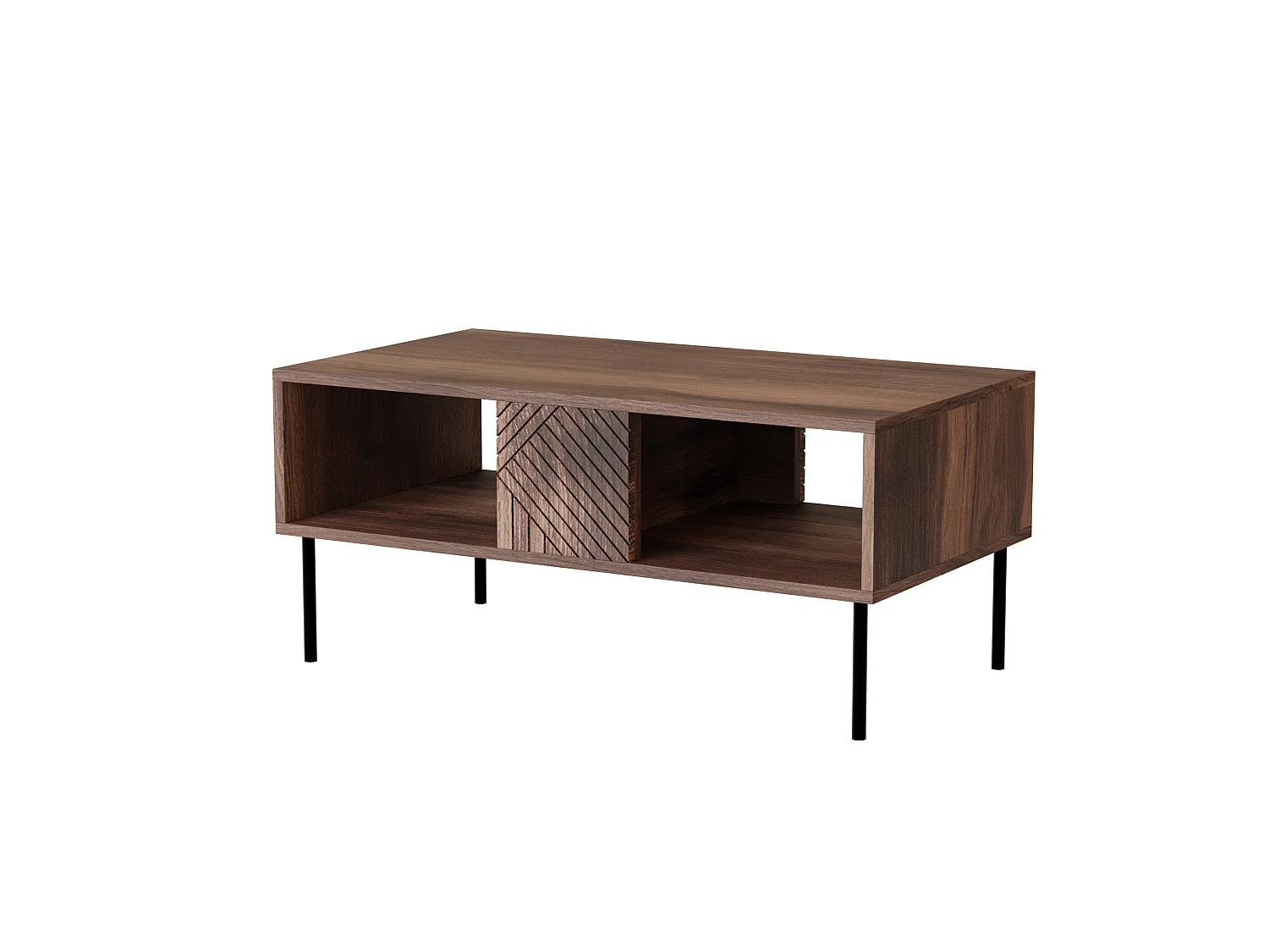 Table basse NOCCIOLA 100x55 cm façades fraisées Noyer Warmian