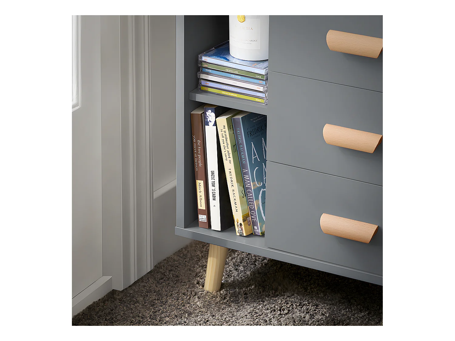 Stolik nocny z 3 szufladami, stolik kawowy FBT95-HG