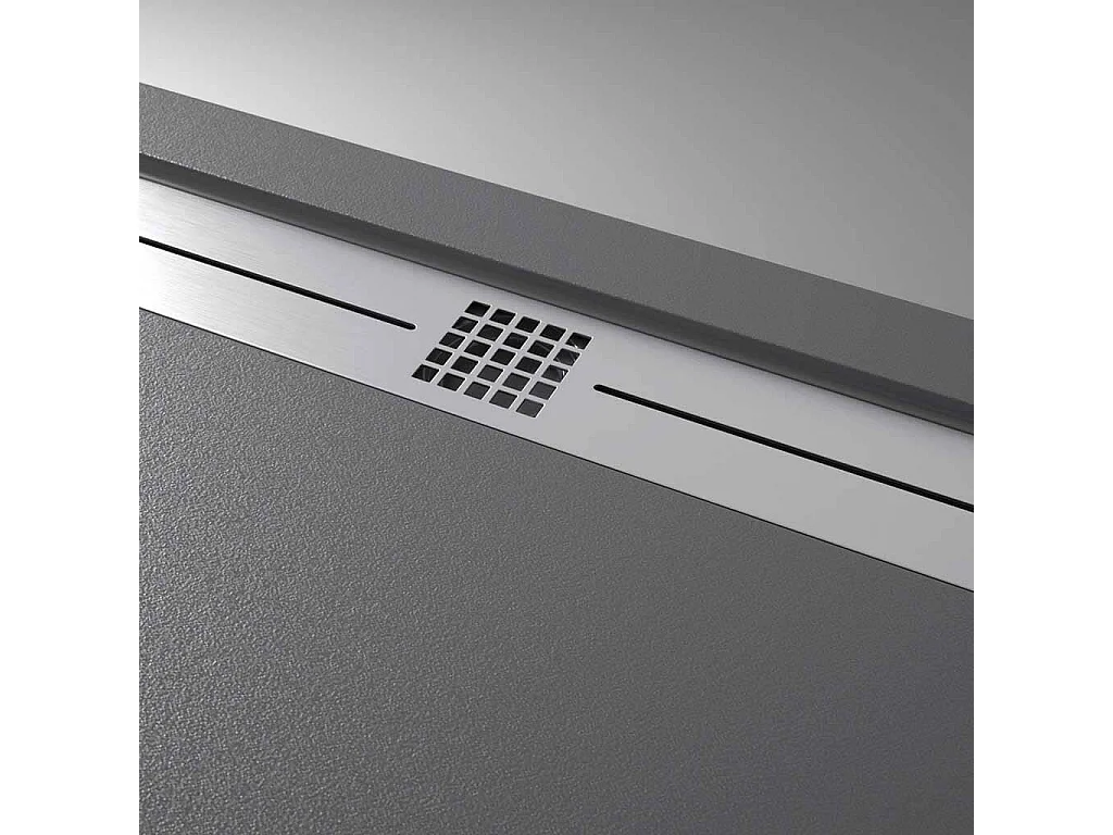 Plato de ducha pizarra ARCO BLANCO  90x100 cm rejilla inox