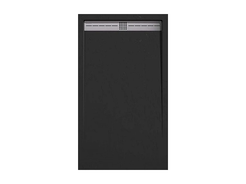 Mineralguss-Duschwanne extra flach ARCO Schieferoptik SCHWARZ 90x120 cm