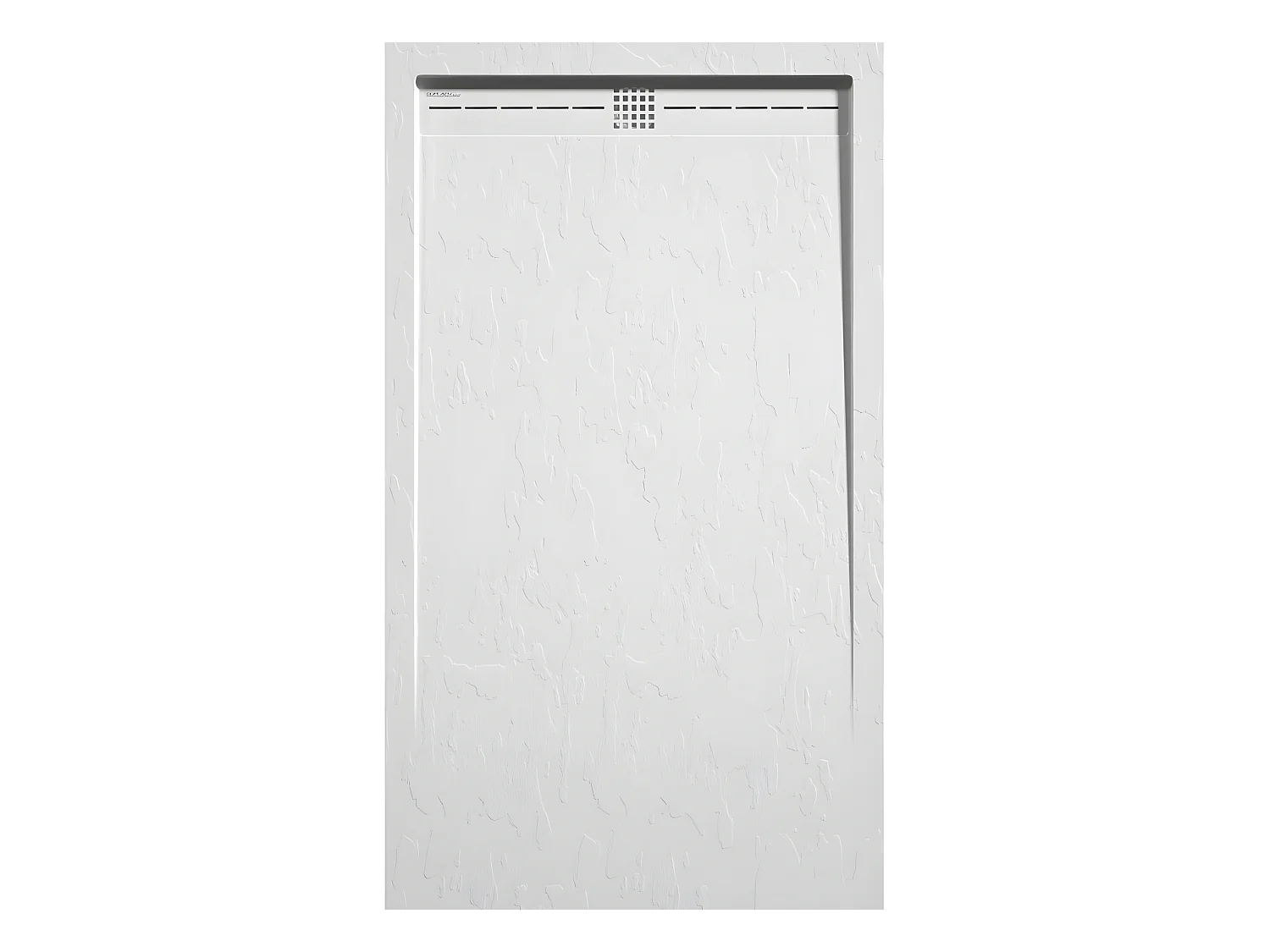 Mineralguss-Duschwanne extra flach ARCO Schieferoptik WEIß 90x90 cm