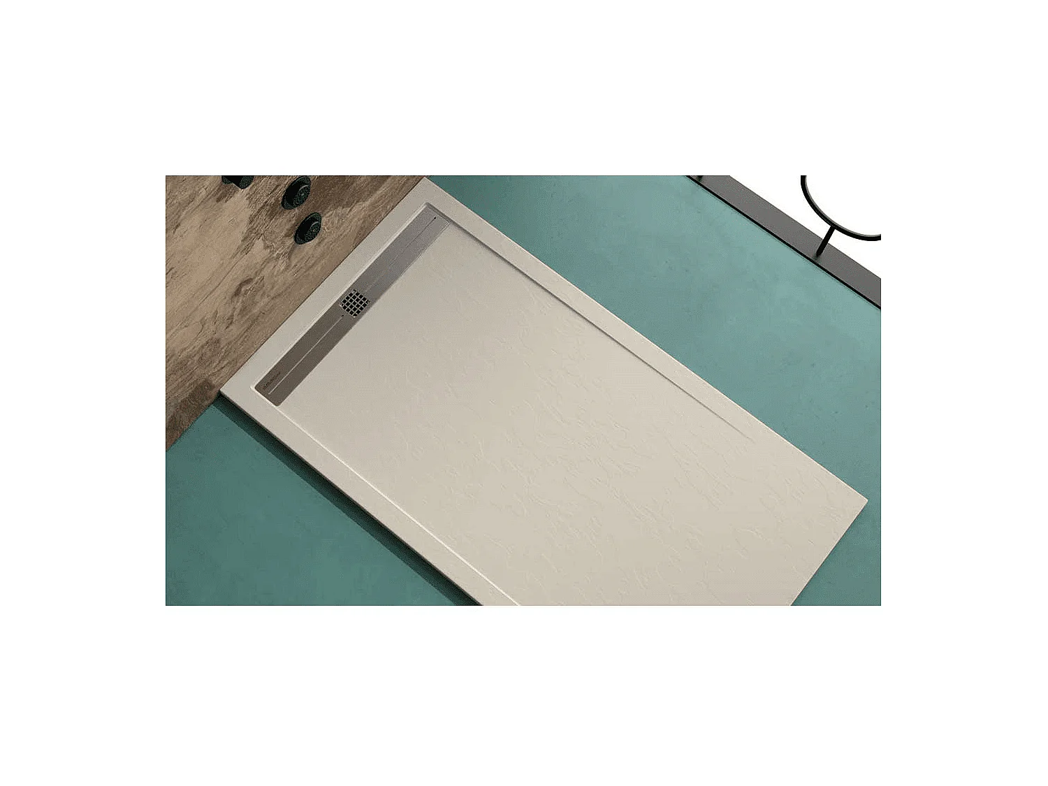 Mineralguss-Duschwanne extra flach ARCO Schieferoptik SAND 80x210 cm