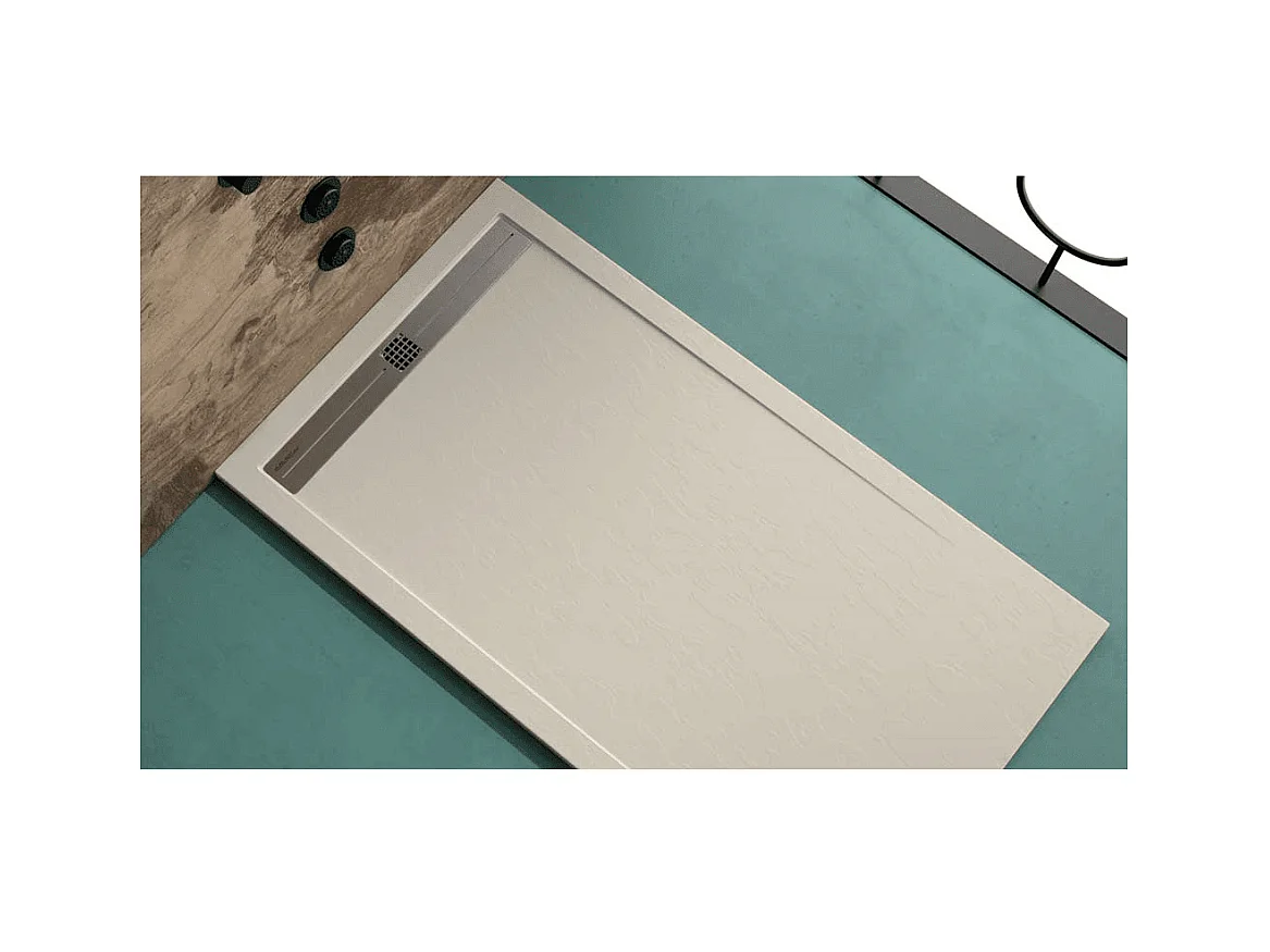 Mineralguss-Duschwanne extra flach ARCO Schieferoptik SAND 80x210 cm