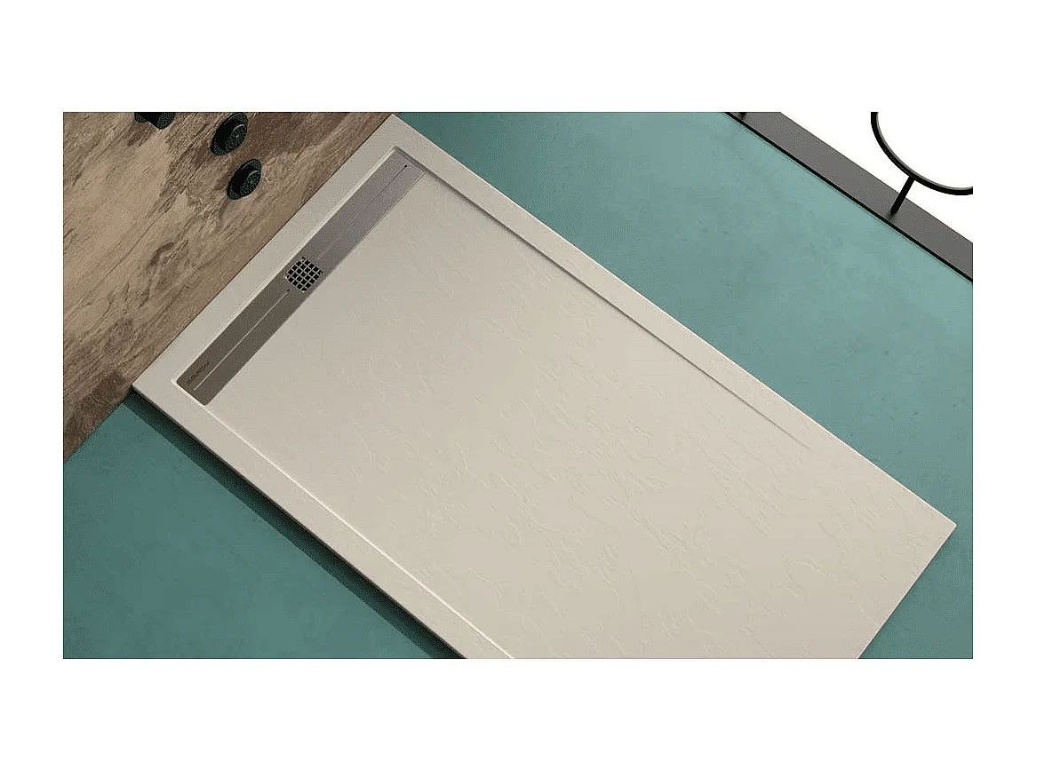 Plato de ducha pizarra ARCO CREMA  90x210 cm rejilla inox